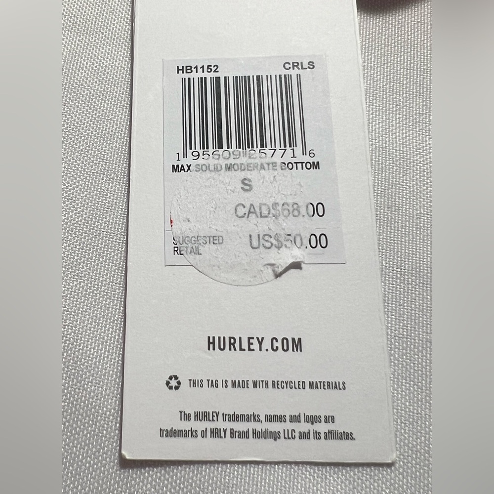 Hurley Carissa Moore Aloha Strappy Moderate‎ Coverage bikini Bottom small pink - Picture 9 of 11